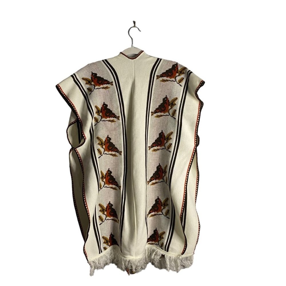 Vintage Women's Patterned Sweater Serape Cardigan - Picture 4 of 5